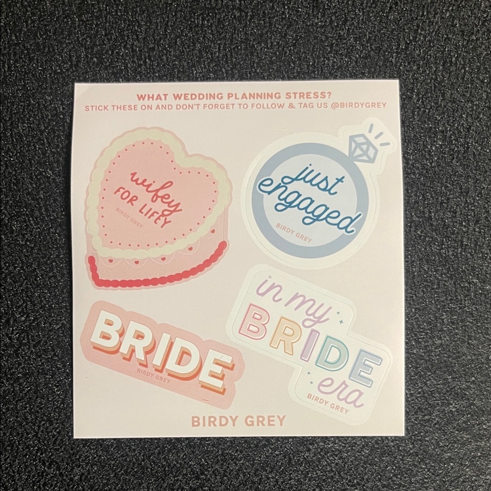 Birdy Grey Bridal Sticker Collection - Pink and Blue